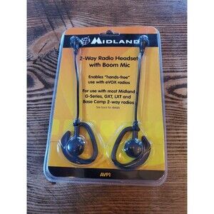 NEW ~ MIDLAND AVP1  Over the Ear 2-Way Radio Headsets with Boom Microphone